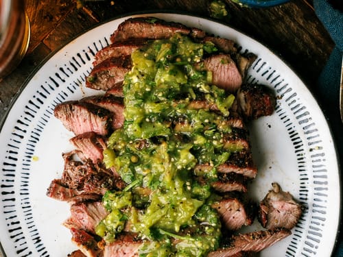 Steak Chimichanga with Green Chili Verde Sauce - Frugal Hausfrau