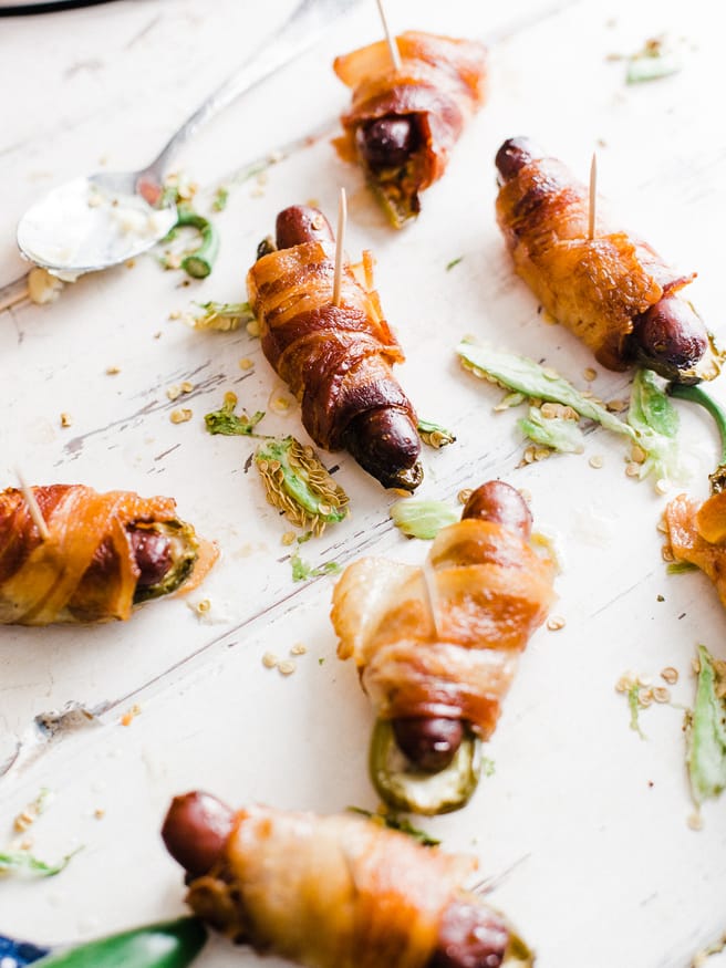 Crock-Pot® Bacon Wrapped Jalapeno Little Smokie Poppers - Dad With A Pan