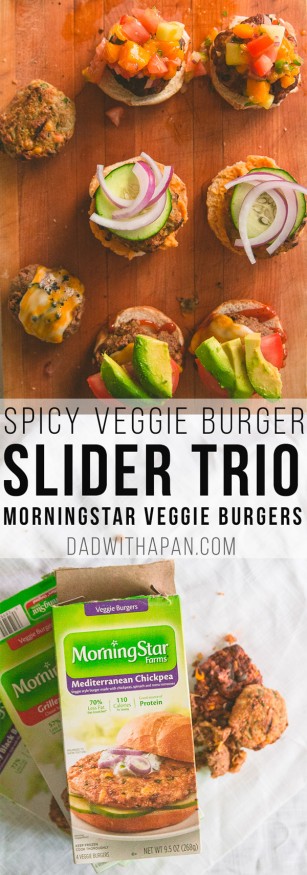 Spicy Veggie Burger Slider Trio #spicy #sliders #vegetarian