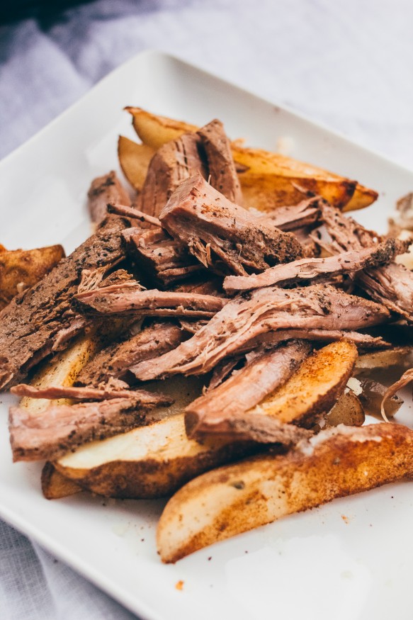 Crock Pot London Broil On Potato Wedges Dad With A Pan