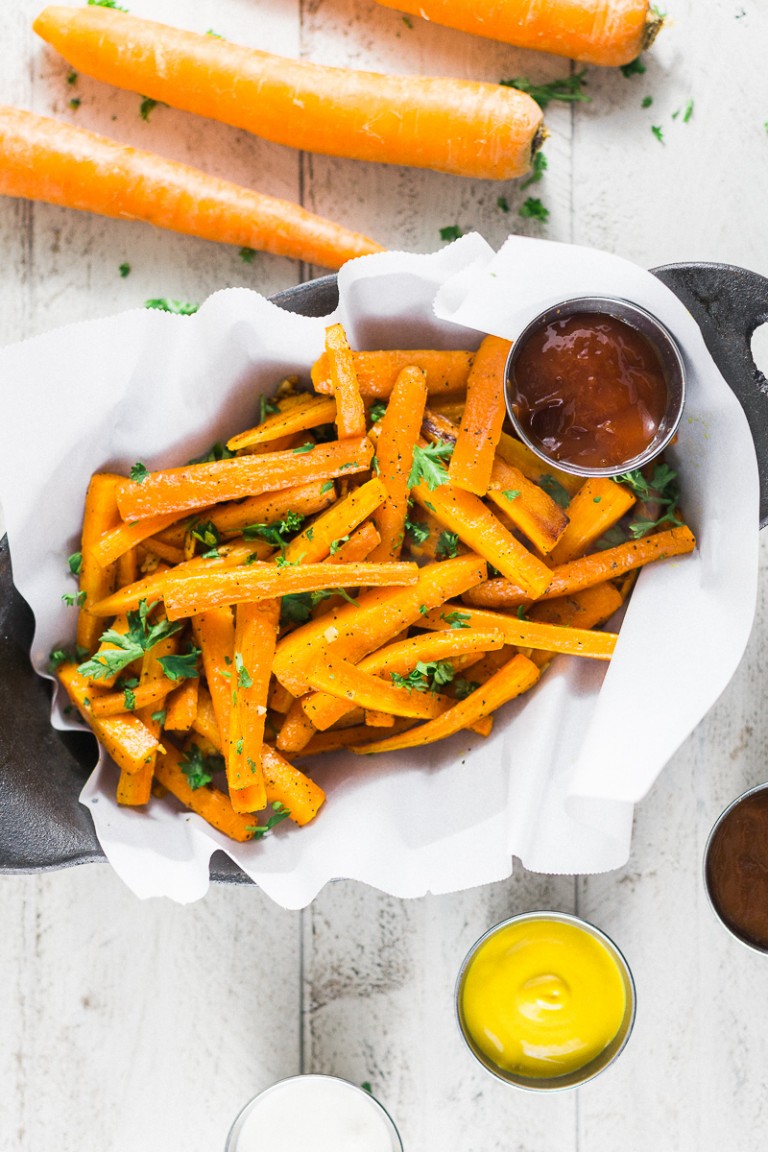 Baked Garlic Carrot Fries - Dad With A Pan