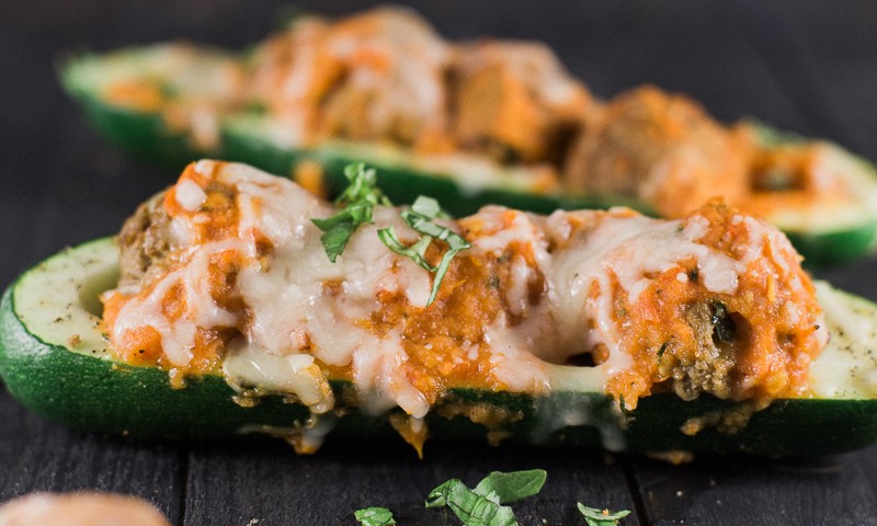 Meatball Marinara Zucchini Boats - Dad With A Pan