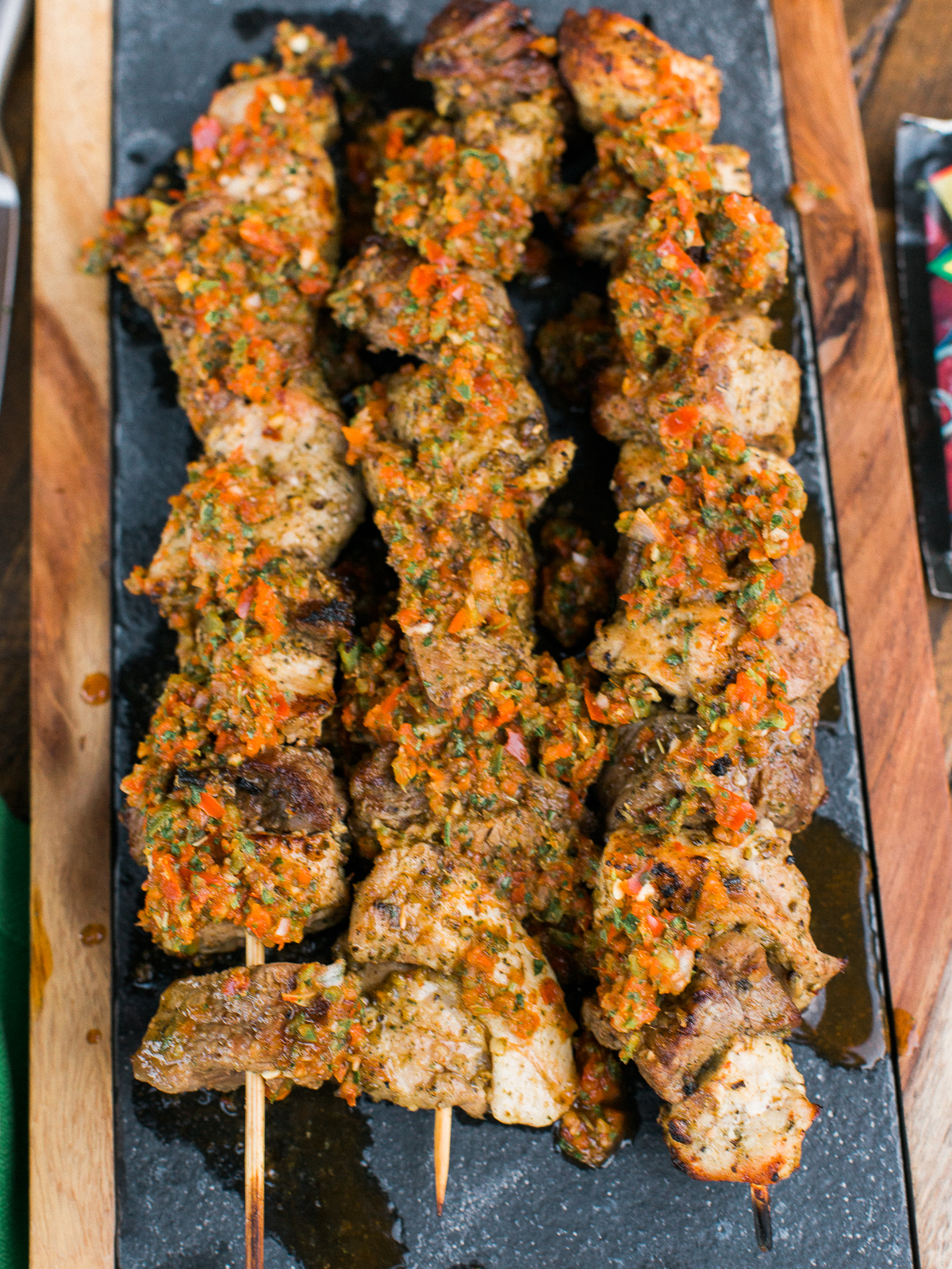 Brazilian Meat Skewers With Red Chimichurri Sauce - Dad With A Pan