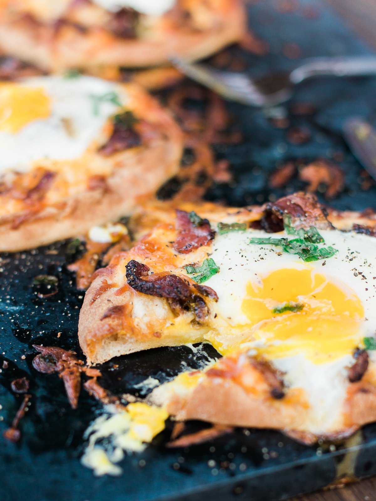 Naan Flatbread Bacon and Egg Breakfast Pizza - Dad With A Pan