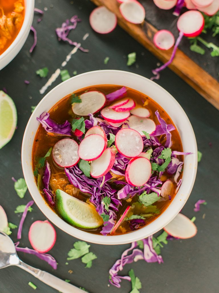 Red Pozole with Chicken (Pozole Rojo de Pollo) - Dad With A Pan