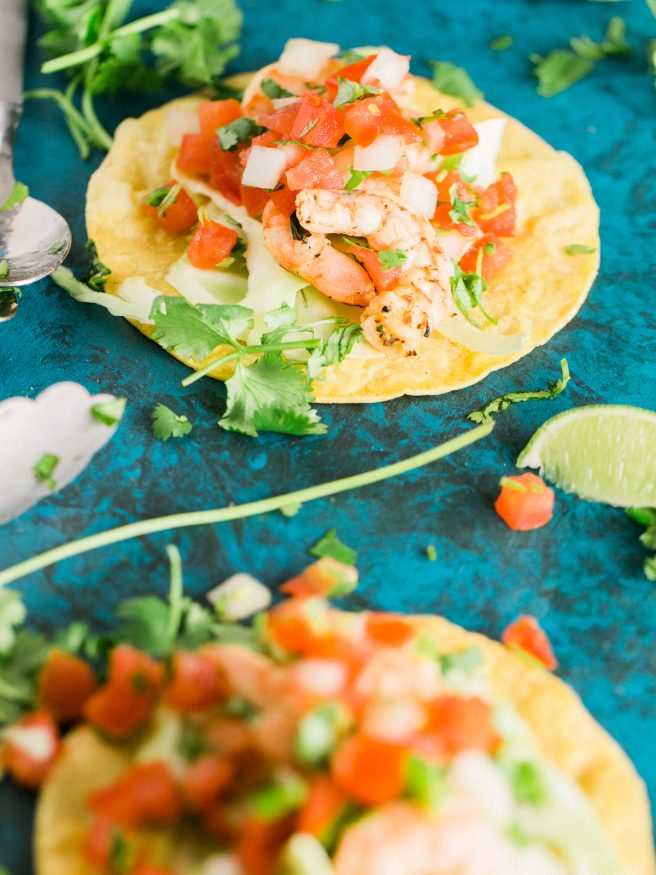 Cilantro Lime Grilled Shrimp Tacos - Dad With A Pan