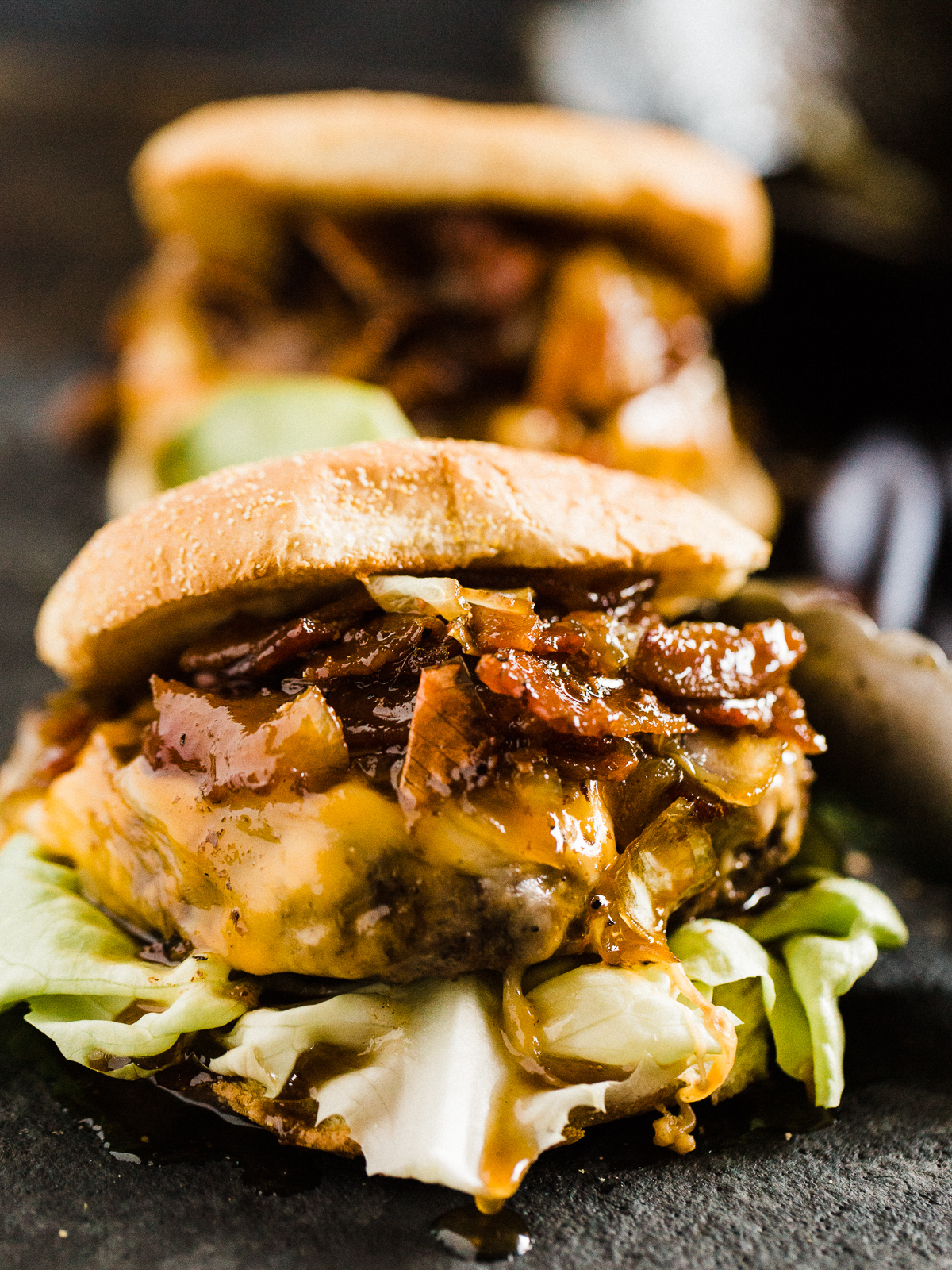 Caramelized Onions And Bacon Whiskey Sauce Burger - Dad With A Pan