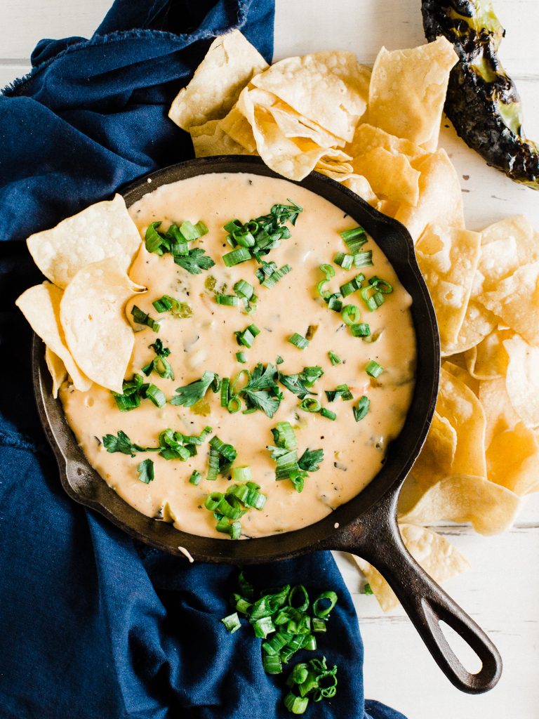 Roasted Hatch Pepper Queso Dip - Dad With A Pan