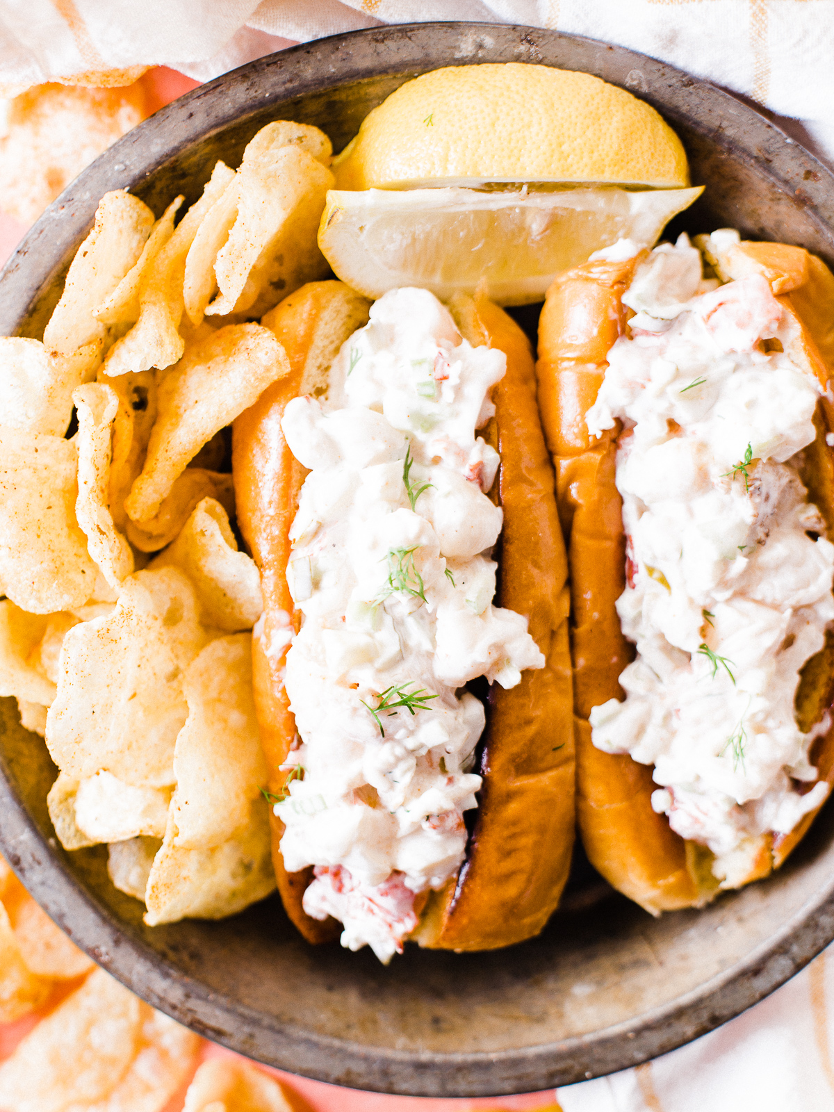 Smoked Lobster Roll with Old Bay Potato Chips - Dad With A Pan