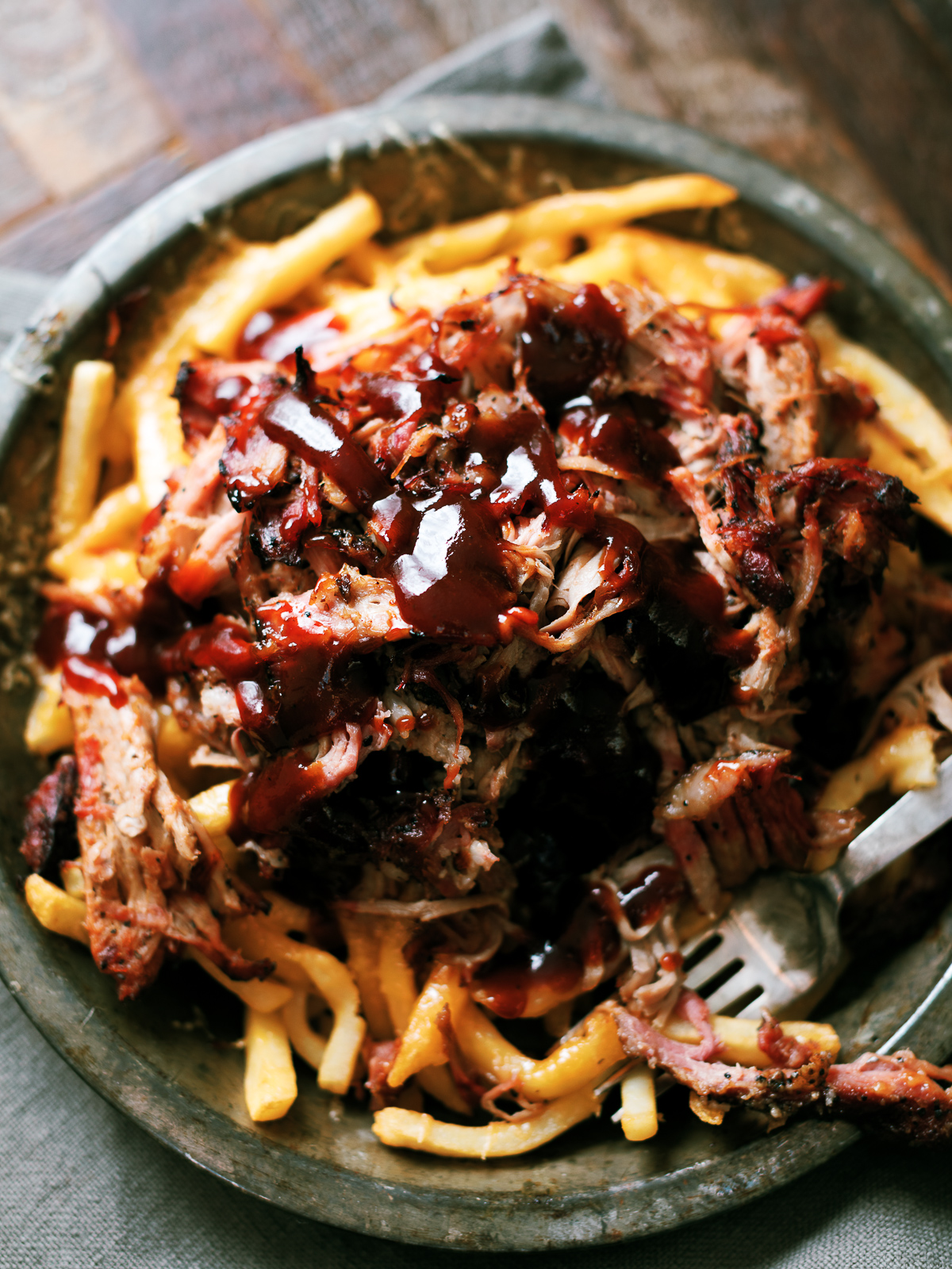 Smoked Pulled Pork Cheese Fries Dad With A Pan
