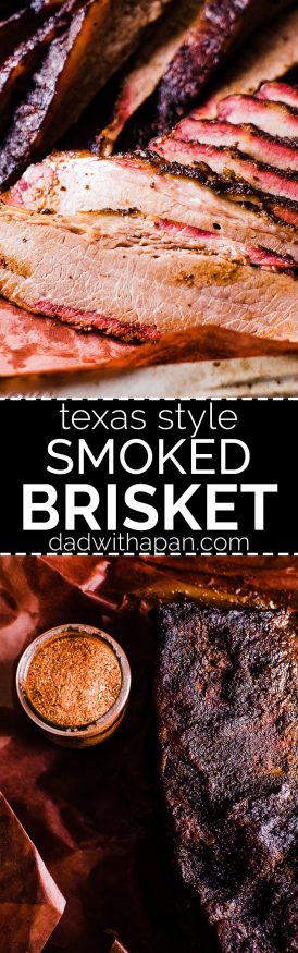 Low and Slow Smoked brisket with a simple pepper based Texas style rub. This is the perfect beginner recipe to get into brisket!