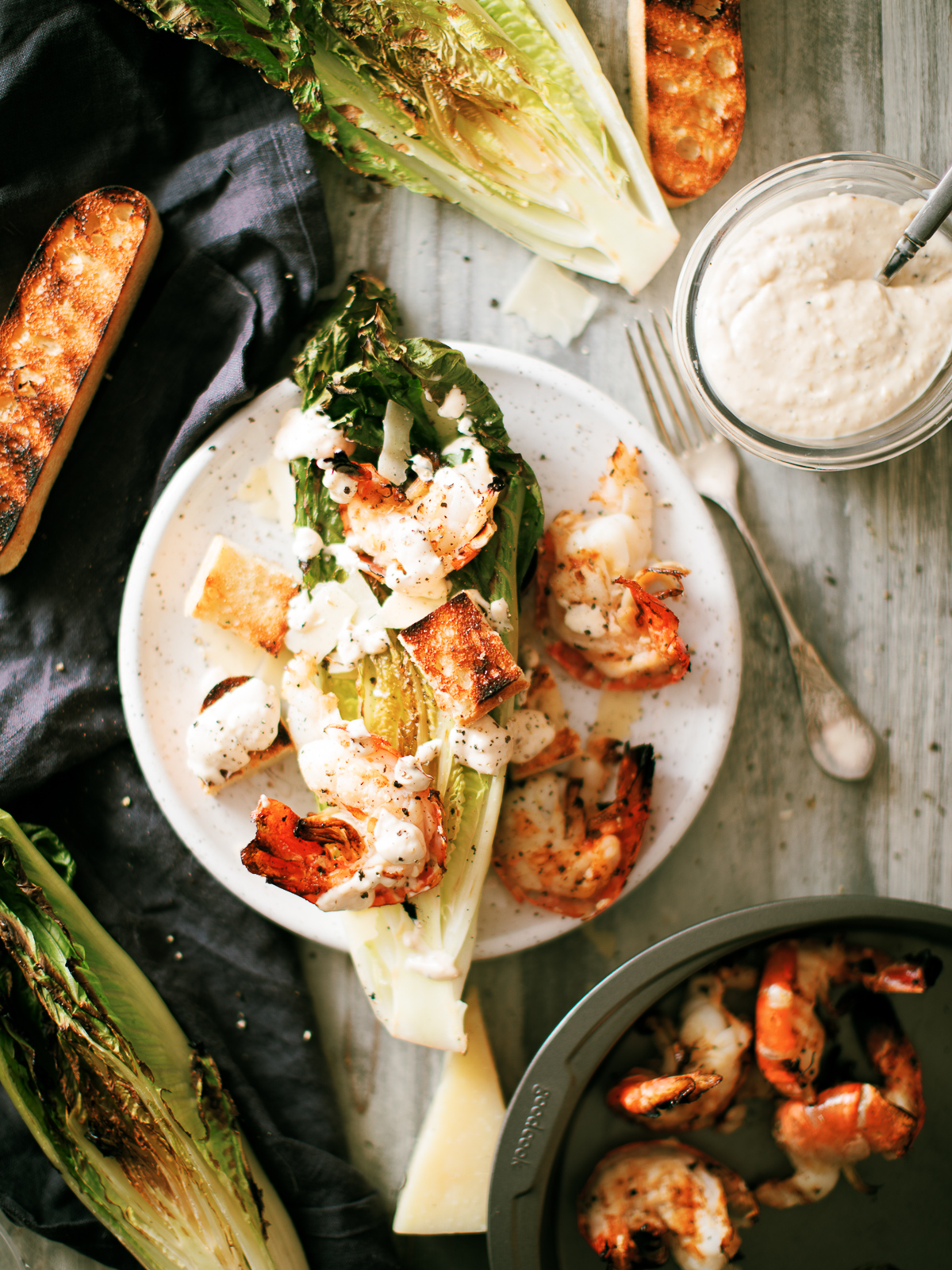 Grilled Shrimp Caesar Salad - Dad With A Pan