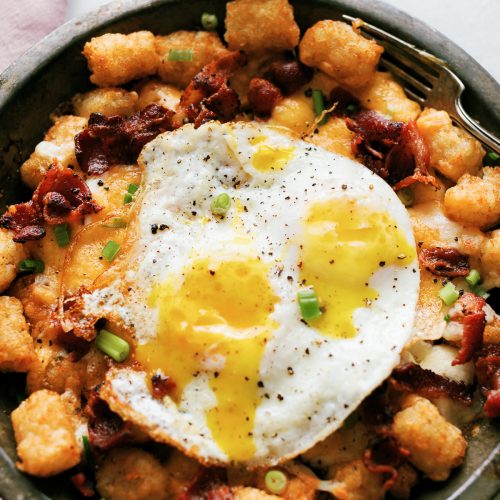 Bacon Egg and Cheese Tater Tots - Dad With A Pan