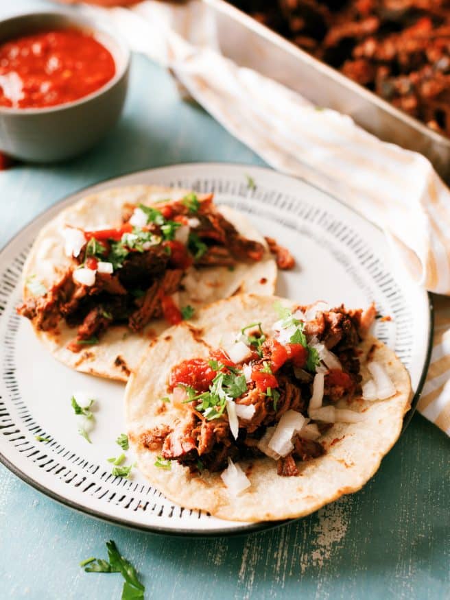 Smoked Barbacoa Tacos on a Weber Kettle - Dad With A Pan