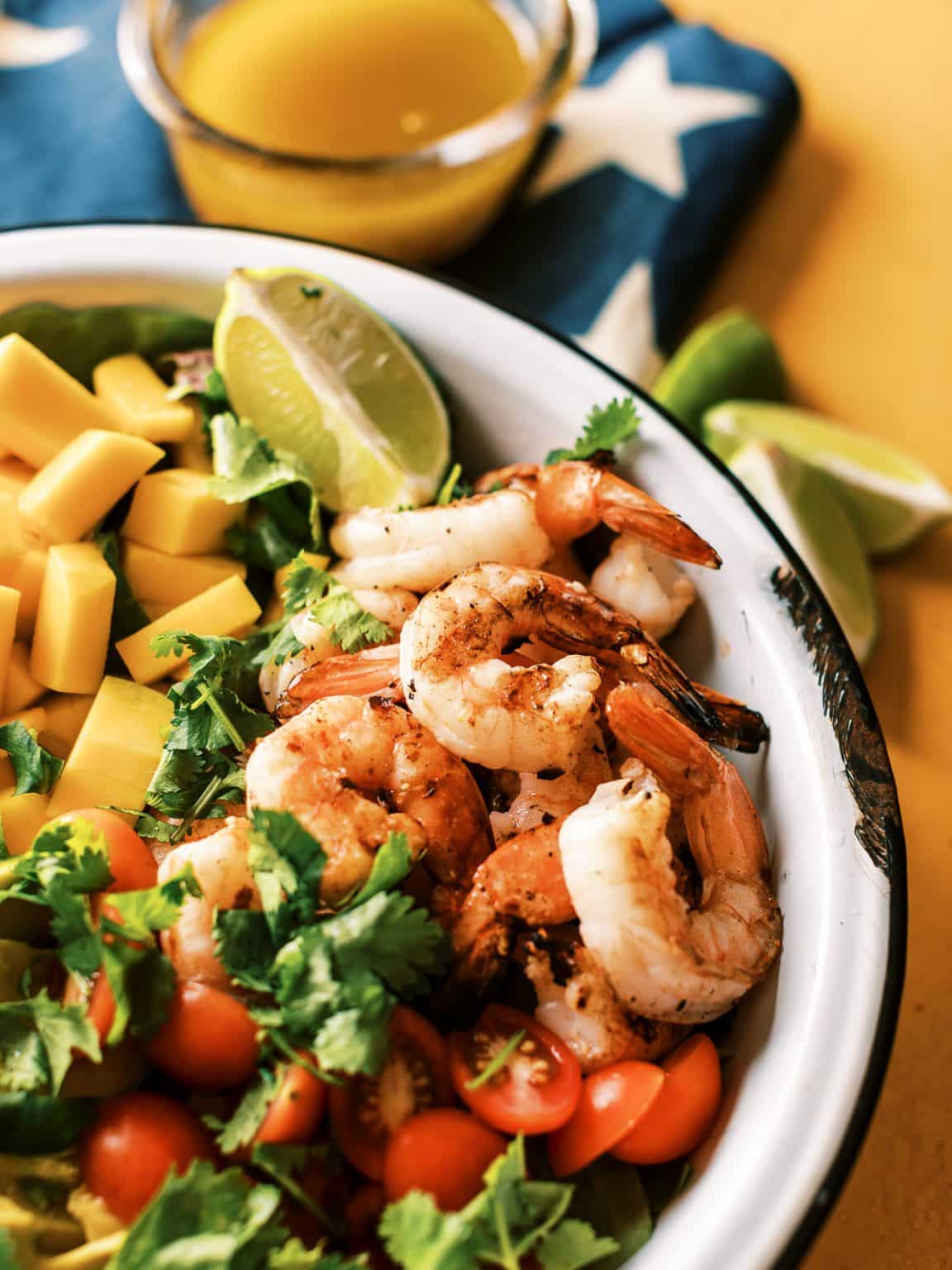 Grilled Shrimp and Mango Avocado Salad - Dad With A Pan