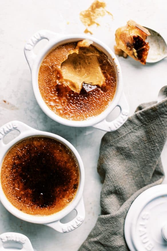 This pumpkin creme brulee recipe is a great way to switch things up for Thanksgiving dessert. It's got a little pumpkin pie vibe to it, with a hard candy shell on top  giving it a creme brulee twist that is a must try! 
