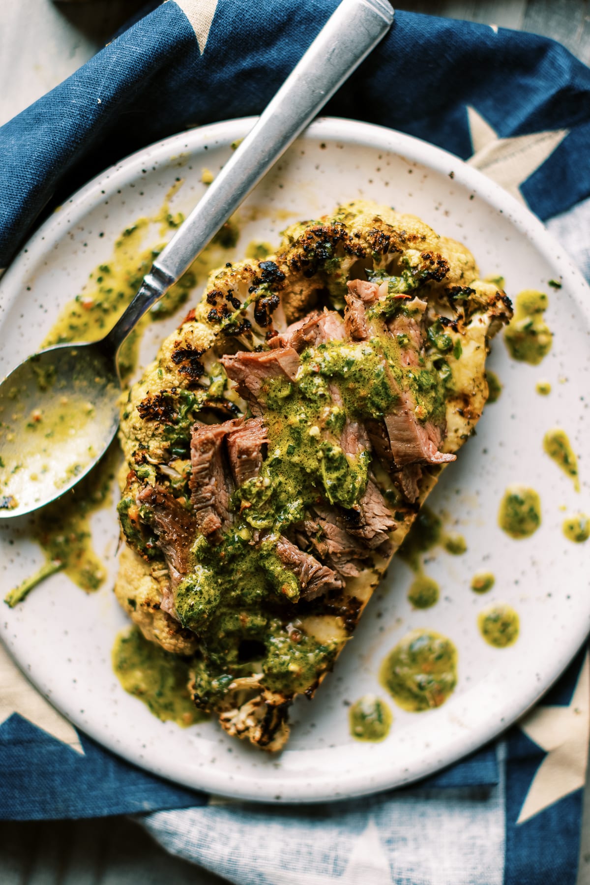 Grilled Chimichurri Cauliflower Steaks - Dad With A Pan