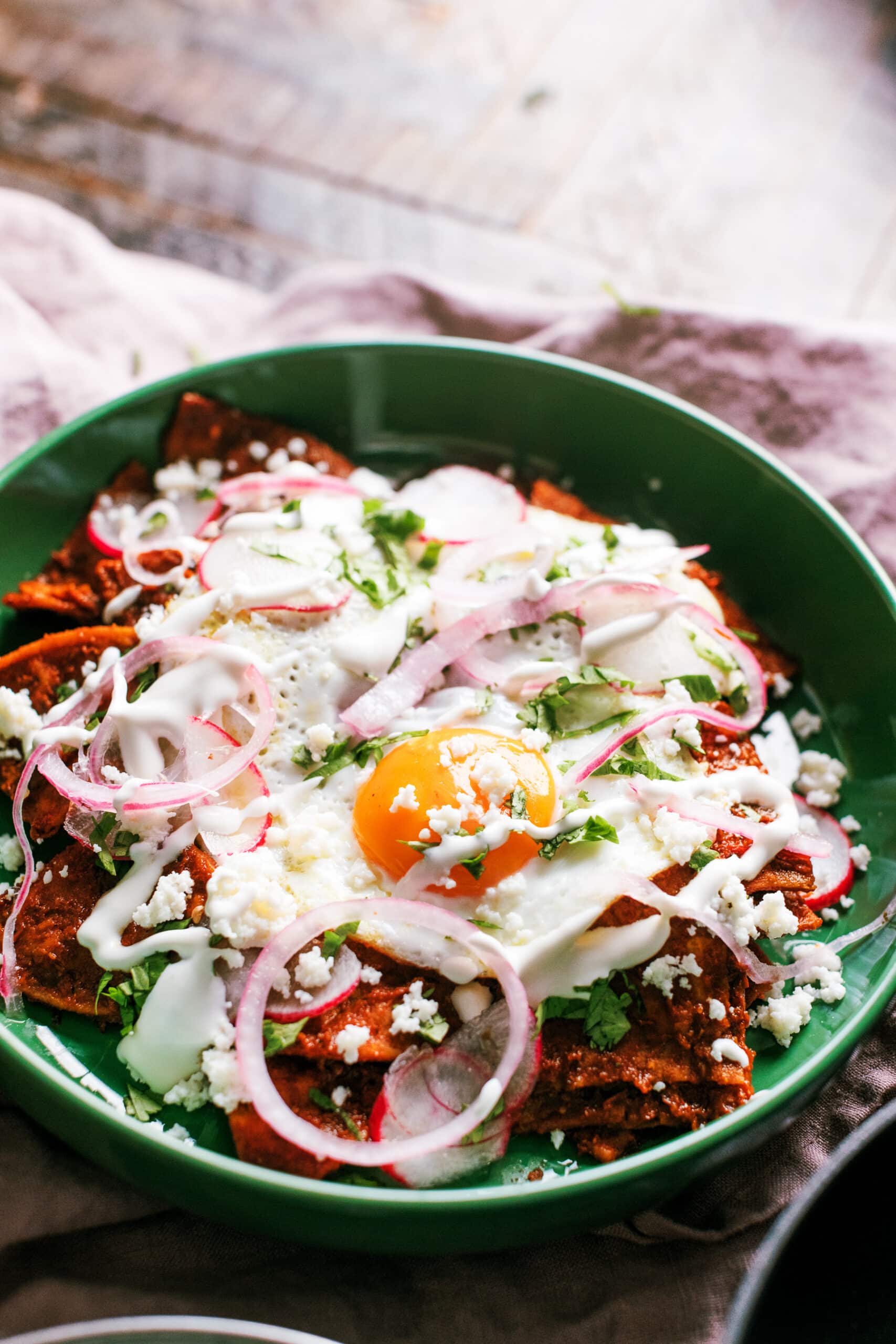 Chilaquiles With A Fried Egg Dad With A Pan